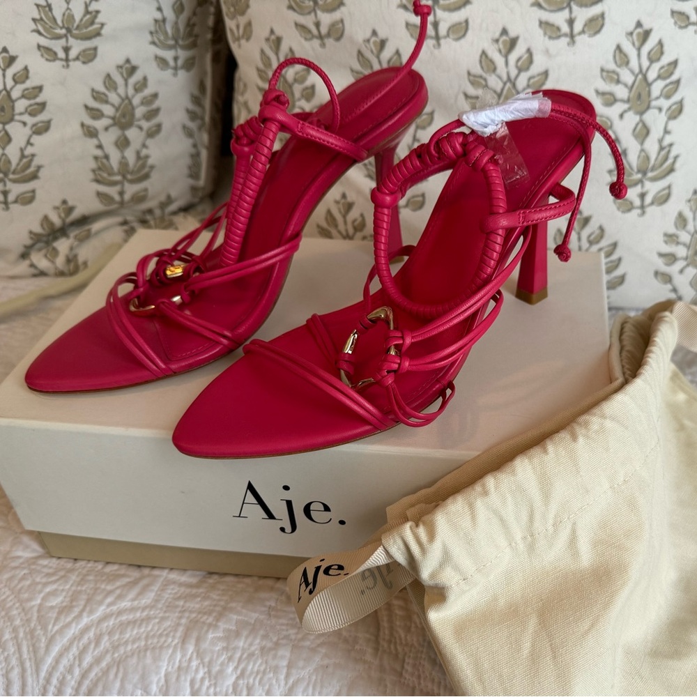 AJE Mirage Leather Strappy Heel